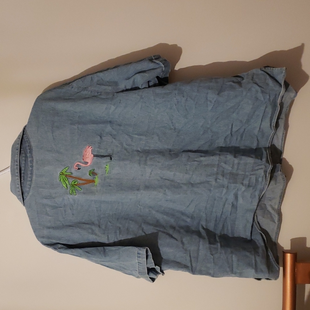 The Quacker Factory Flamingo, Palm Tree Short Sle… - image 4